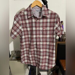 Anchor Blue Plaid Short Sleeve Shirt Size Small